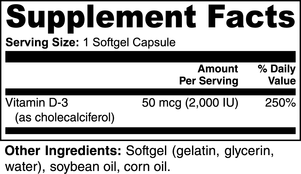 Vitamin D3 IU 2000